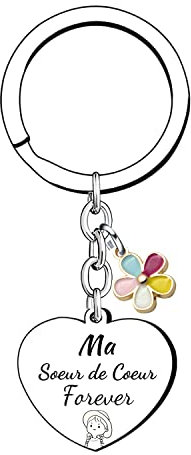 VZIUYTRE porte-clés soeur, meilleur ami cadeau original anniversaire et offre heureuse message d'amitié ma soeur de coeur est toujours belle à meilleur ami