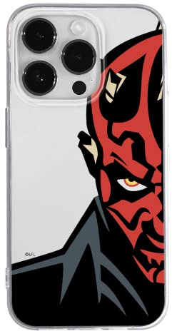 Ert Group Funda para teléfono móvil Apple iPhone 14 Pro Original y con Licencia Oficial de Star Wars con diseño Darth Maul 003 Adaptada a la Forma del teléfono móvil, ParCialmente Transparente