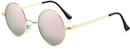 JoXiGo Sonnenbrille Herren Damen Polarisiert UV400, Runde Metall Rahme Klassische Retro Brille