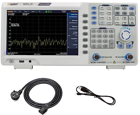 OWON XSA815-TG 9-Zoll-LCD-Spektrumanalysator mit Tracking-Generator, Frequenzbereich 9 kHz bis 1,5 GHz, hohe Auflösung 1280 x 800 Pixel mit USB-Host, USB-Gerät, LAN, Kopfhörer, HDMI-Konnektivität
