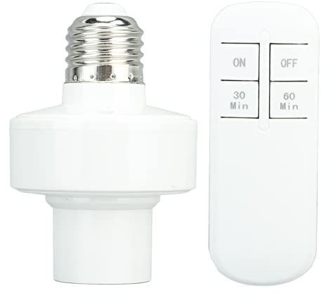Support d'Ampoule sans Fil, Remplacement du Support d'Ampoule à Télécommande Contrôle à 360 Degrés avec Télécommande pour Ampoule E27 pour Lampe à économie d'énergie (220V)