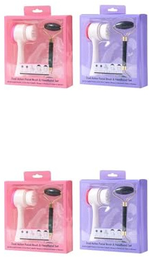 FOMIYES 4stücke Teiliges Jade-roller-set Mit Gesichtsreinigungsbürste Effektive Massage Für Gesicht Augen Und Körper Entfernt Abgestorbene Hautzellen Schwellungen Und Falten Für
