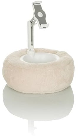 hjh OFFICE Soporte para móvil y Tableta COMFILAP II Soporte para móvil Giratorio e inclinable, cojín, 21 Pulgadas, plástico/Tejido, Beige, 930004