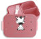 Kinder Bento Box Midi Lunchbox für Mepal Bentobox - Brotbox Zebra mit Namen Jausenbox Zebras Vesperdose Zebramotiv I - 900 ml - Rosa - brotdose auslaufsicher personalisierte