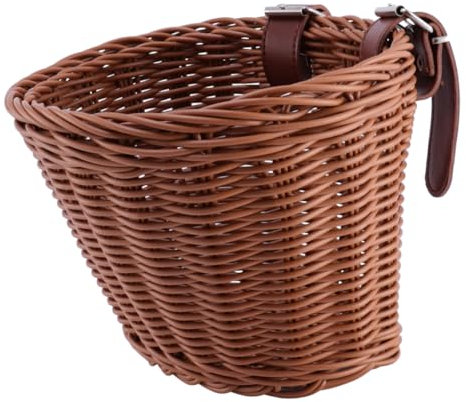 Happyyami 1Stk Fahrradkorb Fahrradkörbe für Kinder ablagekörbe Bike Rohrkorb für Fahrrad großer Aufbewahrungskorb Damenfahrräder Dreirad Straßenfahrzeuge Lebensmittel Kinderkorb Rattan