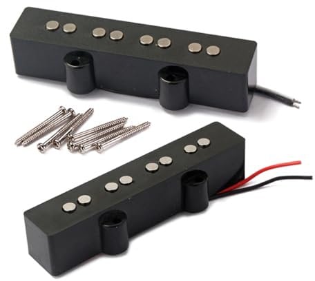 SAFIGLE Saiten Jb Bass Tonabnehmer Set Open Style Bridge Und Neck Pickup Set Schwarz Für E-bass Gitarre Zubehör Ersatz Mit Alnico Magneten Schrauben Federn Dämmung