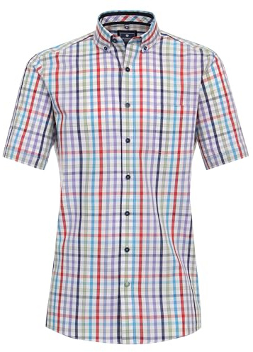 Redmond Freizeithemd Kurzarm kariert Comfort Fit 10 blau 5XL