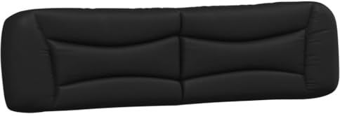 vidaXL Kopfteil Kissen Hvar, Kopfteilkissen mit Reißverschluss, Rückenkissen mit Rückenlehne, Kopfkissen Lesekissen, Schwarz 200cm Kunstleder