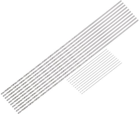 QUARKZMAN 20 Pièces Forets Hélicoïdaux Mini Micro 0,3 mm et 0,6 mm | en Acier à Haute Vitesse, Tige Droite Extra Longue de 20 mm à 60 mm pour Alliage d'Aluminium