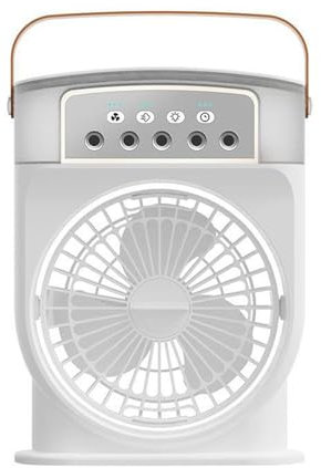 Polarlux Air Cooler, Polarlux Ice Fan, 4 in 1 Mobiles Klimagerät, Mini Klimaanlage Ventilator mit 3 Geschwindigkeit, 7 LED & Timer, Tragbarer Persönlicher Luftkühler Ventilator für Haus Büro (Weiß)