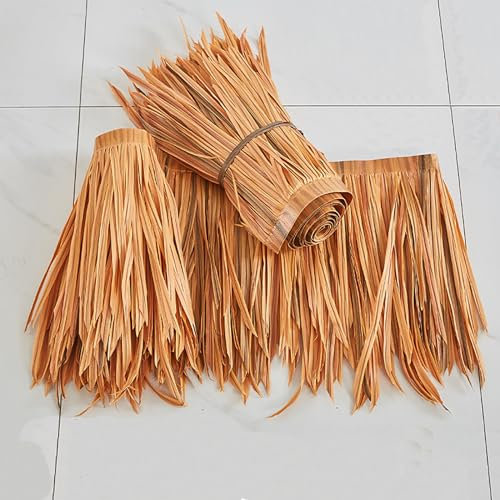 Künstliche Strohdach Mexikanische Palmgras-Rolle PE Kunststoff Grasdach Strohfliesen Dekorative Stroh Dachpaneele Strohdach Paneele Für Bar Garten Terrasse Pavillons Hausdekoration (Color : A, Size