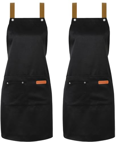 Invalidism 2 Pack Kitchen Apron for Women（Petite/Standard）
