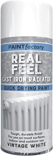 HitlineUK 400ML RADIATOR PAINT WHITE PAINT QUICK DRYING HEAT RESISTANT CAST IRON COATING PAINT