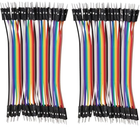 Heevhas 80PCS 40Pin Jumper Wire Kabel Breadboard Ribbon Cables 10cm Male-Male Steckbrücken Kabel 24AWG Drahtbrücken für Arduino Breadboard DIY Projekt
