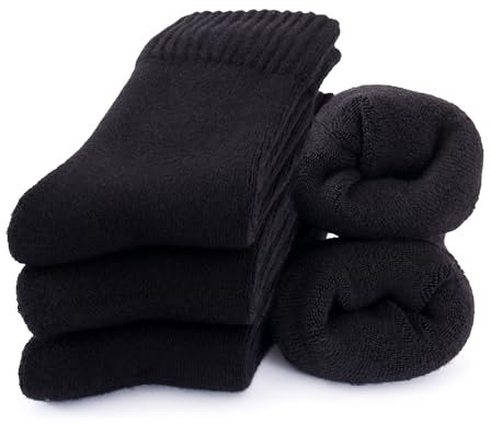 Occulto Chaussettes Bambou Hiver Homme & Femme Lot de 5 (modèle: Mika) Noir 35-38