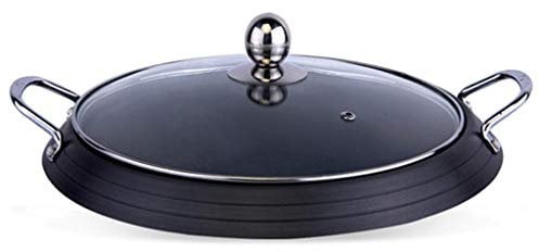 Kochtopf, Bratpfanne, binauraler Rinderkuttelntopf, Trockentopf aus Aluminiumlegierung, Pfannkuchen, Eier, Steak, Brattopf, Pizza, Pfannkuchenpfanne, unbeschichtet, gesunde Antihaft-Pfanne