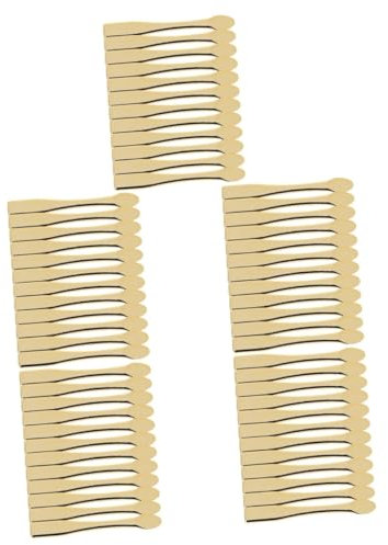 Baluue 60pièces Spatules De Maquillage Abs Cuillères Appliquées Pour De Visage Outils De Réutilisables Pour Soins Peau Et Cosmétiques Dorée