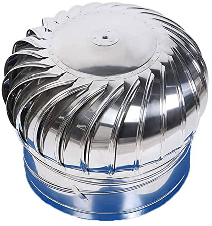 ZGFHNY Comignolo Girevole per Camini in Acciaio Inox Cuscinetto Zincato Cappello Eolico alle Intemperie alla Ruggine Comignolo Canna Fumaria Camino Cappello Testa Girevole(20cm)