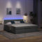 Festnight Boxspringbett 180x200 mit matratze und lattenrost Bett mit LED Beleuchtung Hydraulisch Stauraumbett Rückenlehne Bettgestell Polsterbett Bett Schlafzimmer-Dunkelgrau-180 x 200 cm