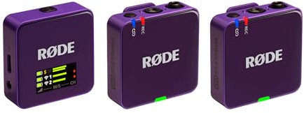 RØDE Wireless GO (Gen 3) – Kompakter kabelloser Mikrofon – Kristallklarer Klang, 32-Bit Float Aufnahme, automatische Pegelregelung, für Telefone, Kameras und Computer (Violett)