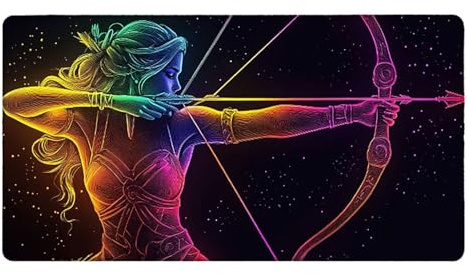 Large Gaming Mouse Mat 1600 x 800 x 3mm XL Extended Desk Mat Sagittarius zodiac sign Mouse Pad Keyboard Mousepad Big Desk Pad Waterproof Surface with Non-Slip Base and Stitched Edge Office/Gaming A749