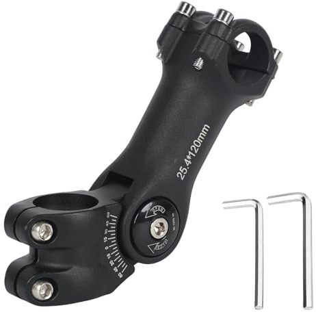 Fahrradlenker Vorbau Verstellbar ±60°, 31,8mm/25,4mm Fahrrad Vorbau Riser, Aluminium Lenkererhöhung Fahrrad, 85mm 100mm 120mm 124mm, Geeignet für MTB, Rennrad, Mountainbike, BMX (25,4 x 124 mm)