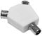 2 Way TV Aerial Coaxial TV Splitter Y Adaptor Connector Plug Cable