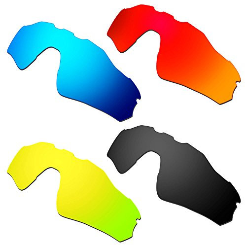 HKUCO Mens Replacement Lenses For Oakley Radar EV Path Red/Blue/Black/24K Gold Sunglasses