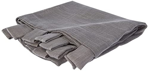 Douceur d'Intérieur Haltona Paire Droite Passants Effet Lin Tisse Haltona Polyester, Gris, 90x60 cm