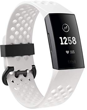 Fitbit Charge 3 special edition with NFC The innovative health and fitness tracker, frost white/aluminium/graphite grey (includes black replacement strap), one size fits all