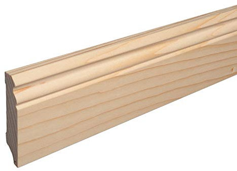 Massivholz-Sockelleiste Fichte GEÖLT Hamburger Berliner Profil Fußleiste 80mm