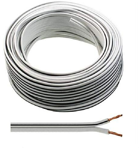 K M Electronics® 10M 13 Strand Speaker Loudspeaker Audio Cable Wire White Black Polarity LINE