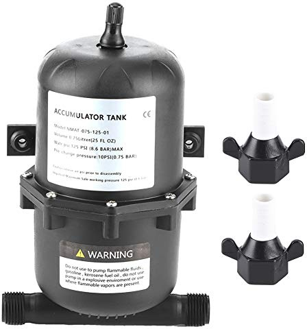 Accumulateur, accessoire de syème d'eau, contrôle de débit de pompe à eau de réservoir de pression d'accumulateur 0.75 L 125PSI étanche remplacement pour bateau marin de RV