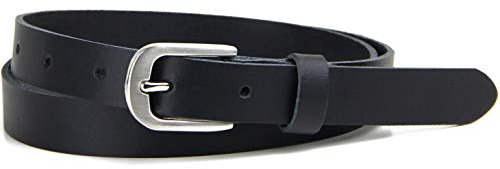 Frentree Ledergürtel MADE IN GERMANY, schmaler Gürtel aus echtem Leder, 2 cm Damen Echtleder Gürtel, Schwarz