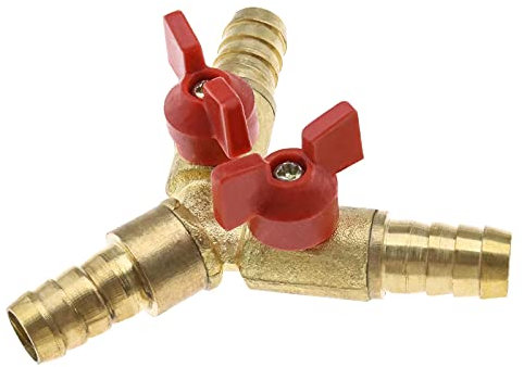 10mm Raccord de Tuyau Y-Type 3 Voies en Laiton Joint de Tuyaux Connecteur Adaptateur Compatible pour Air Eau Gaz
