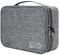 QIMEI-SHOP Kabeltaschen Elektronische Tasche Wasserdicht Elektronik Zubehör Organizer 2 Schichten für SD-Karten Festplatte Power Bank USB Sticks Grau 27 * 20 * 8 cm