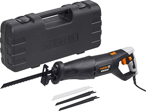Meister Säbelsäge 850 W, MMS850 - Stufenlose Hubzahlvorwahl - Werkzeugloser Sägeblattwechsel - Drehbarer Handgriff - Inkl. Sägeblätter / Reciprosäge mit LED-Arbeitsleuchte / Fuchsschwanz / 5454031 | Werkzeugloser Sägeblattwechsel – Drehbarer Handgriff – Reciprosäge mit LED-Arbeitsleuchte – Inkl. Sägeblätter