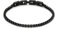 JewelryWe Tennisarmband Damen Armband mit Zirkonia: Schwarz Edelstahl Tennis Armband Verstellbar Armkette Armreif Fußkettchen mit abnehmbarem Verschluss Elegant Schmuck 3mm Breit 19cm Länge