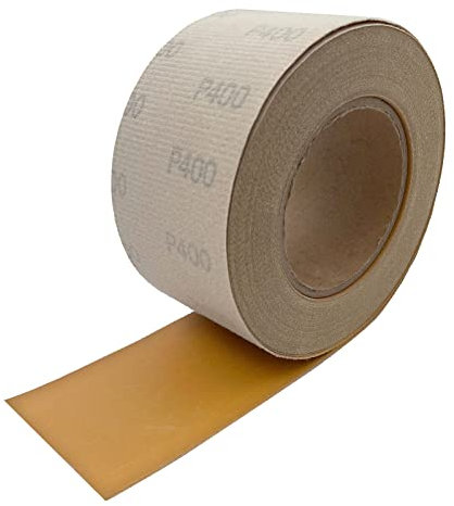 Schleifpapierrolle mit 7cm x 18m Aluminiumoxid Klettverschluss Schleifpapier Schleifpapier für Holzmöbel, Veredelung, Metall, Schleifen, Polieren und Holzbearbeitung (400 Grit)