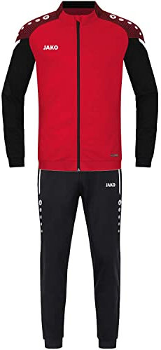 JAKO Herren Tracksuit Trainingsanzug Polyester Performance, rot/schwarz, XL EU