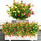 ROLLWAY 6 Bündel Künstliche Blumen Balkon Kunstblumen Wetterfest Herbstblumen Herbst Kunstpflanzen Außen Blumenstrauß UV-beständig Balkonpflanzen wie echt für Balkonkasten Innen Outdoor