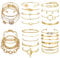 Dochais 30 Stück Boho Gold Armbänder Set, Geschichtet Armband Verstellbaren, Stapelbare Armbänder Damen Gold, Böhmisches Mehrschichtiges Armband für Damen Frauen Mädchen