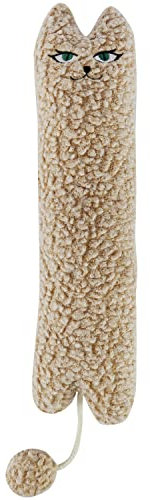 TTcat Oreiller Matatabi Silvervine à l'herbe à chat pour chats et chatons, jouet pour chat d'intérieur, grand coussin pour chat (beige)