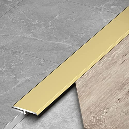 Modern T Molding Transition Strip Tile to Laminate/Wood to Tile,Door Bars for Laminate Flooring,35/39/43/47/51/55Long(Color:Gold,Size:140cm/55)
