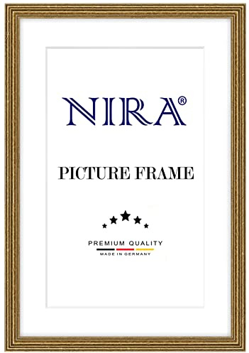 NiRa Massiv Holz Bilderrahmen Barock Antik 50 x 60 cm in Alt-Gold | Farbe und Größe wählbar | Rahmen für Poster | Puzzle | Foto collage HD089