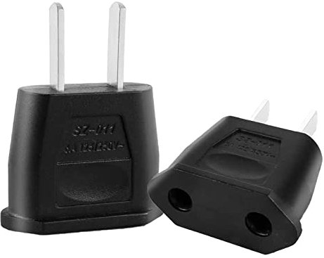 2 Stück Reiseadapter, EU to US Adapter, Reisestecker USA,2-Pin Europa auf 2-Pin USA Stecker,Europa/US/China/Japan/Kanada/Mexiko Universal Adapter,Schwarz