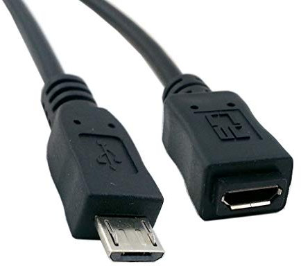CY USB 2.0 Micro USB 5Pin Male to Female Extension Cable Hi Speed for Data Power 50cm