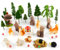 Bluelves 33pcs Mini Puppenhaus Zubehör,Wichtel Zubehör Weihnachten Büsche mit Tierfiguren,Mini Wichtel Zubehör Landschaft für Projekte für Weihnachts Party Dekoration (1-10cm)
