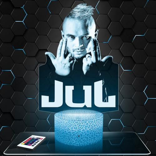 Lampephoto.fr Nachttischlampe - Touch-Nachtlicht Rapper JUL 3D-LED-Lampe Illusion, Geschenkidee Weihnachten Geburtstag Junge und Mädchen Nachttischlampe Kinder- oder Erwachsenenzimmer TOP