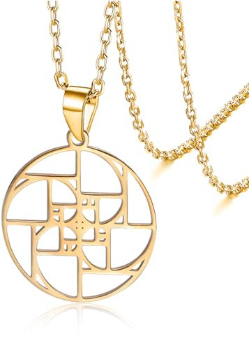 VASSAGO Fibonacci Sequenz Halskette Golden Ratio Halskette Geometrische Spirale Halskette für Männer Frauen Mathematik Irrational Anhänger Halskette Abschluss Mathematik Lehrer Geschenk, Edelstahl